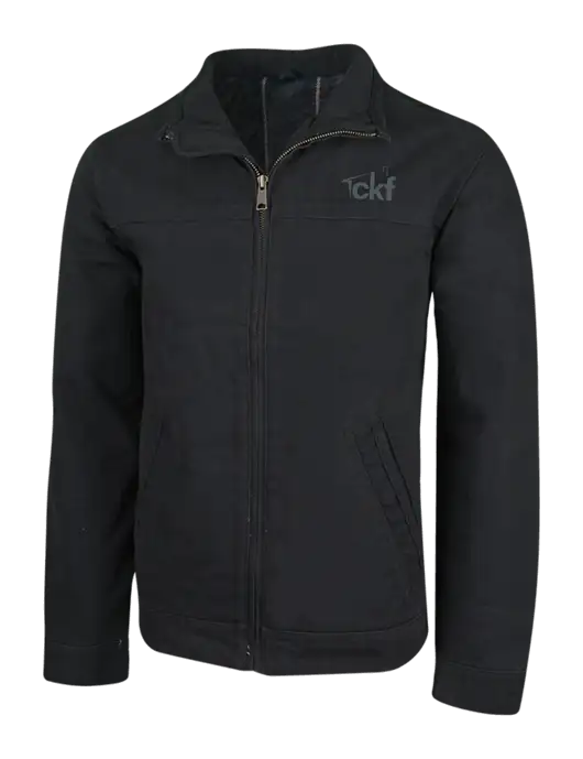 Cornerstone Black Washed Duck Cloth Flannel Lined Work Jacket w/CKF Logo