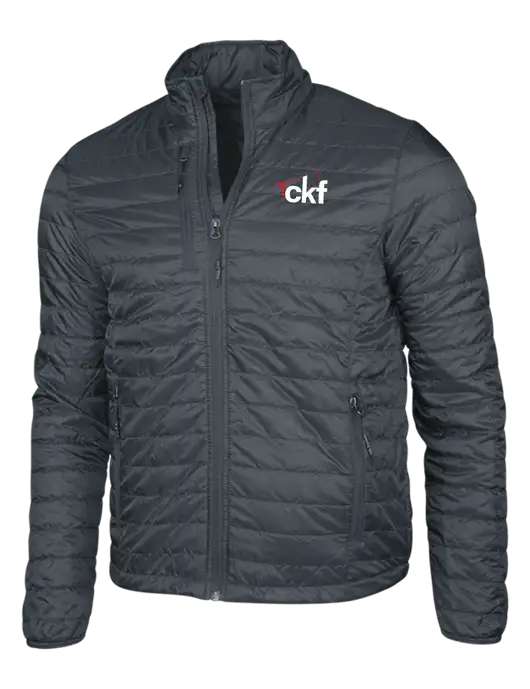 Dark Grey Puffy Packable Jacket w/CKF Logo