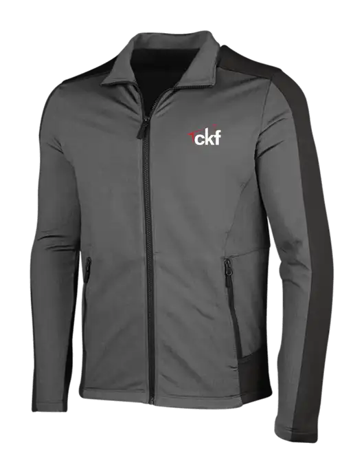 Medium Grey Heather Grid Fleece Jacket w/CKF Logo