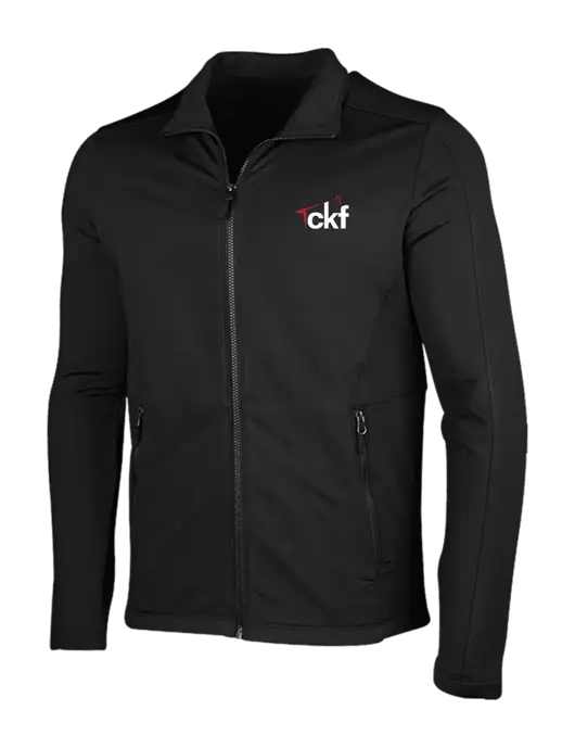 Deep Black Grid Fleece Jacket w/CKF Logo
