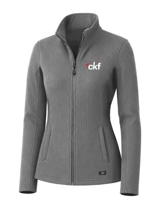 OGIO Medium Grey Womens Grit Fleece Jacket w/CKF Logo