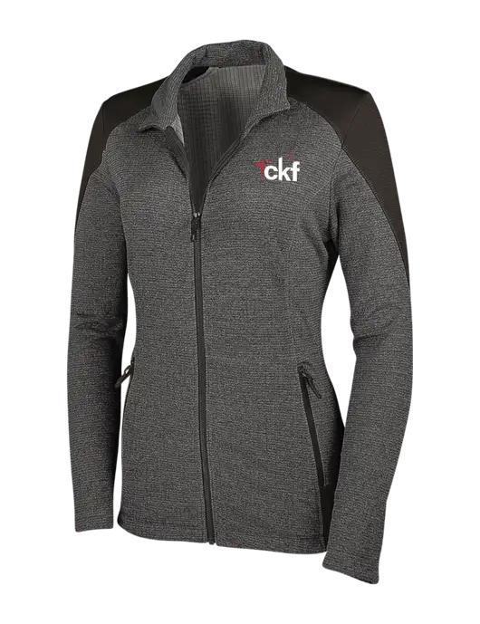 Medium Grey Heather Womens Grid Fleece Jacket w/CKF Logo