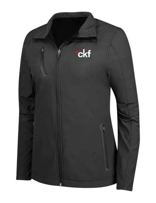 Black Womens Welded Softshell Jacket w/CKF Logo