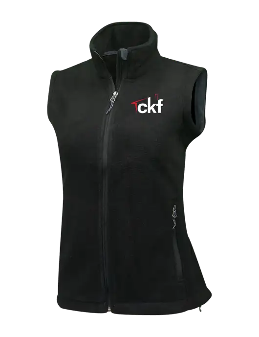 Womens Black Fleece Vest w/CKF Logo
