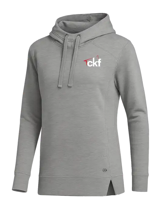 OGIO Heather Grey Womens Luuma Pullover Fleece Hoodie w/CKF Logo