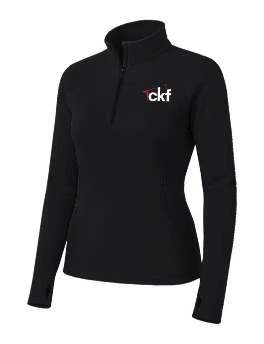 Womens Black Sport Wick Stretch 1/4 Zip Pullover w/CKF Logo