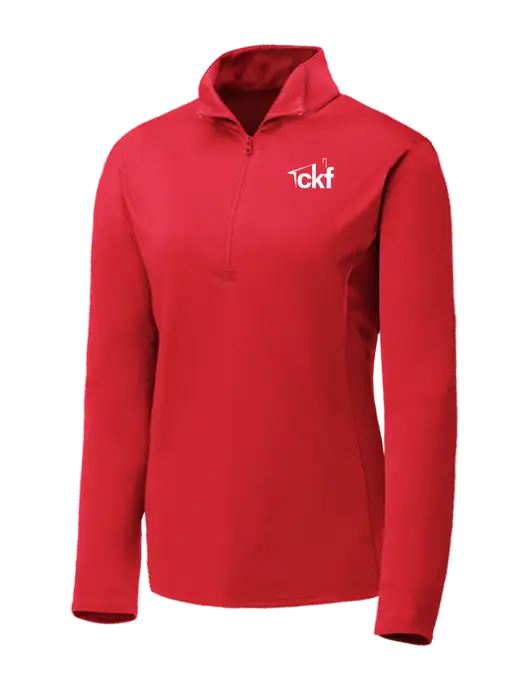 Red Womens Posicharge Competitor ¼ Zip Pullover w/CKF Logo