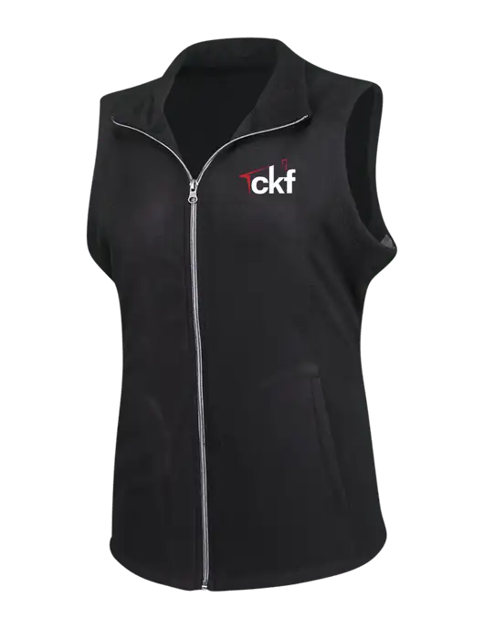 Black Womens Microfleece Vest w/CKF Logo