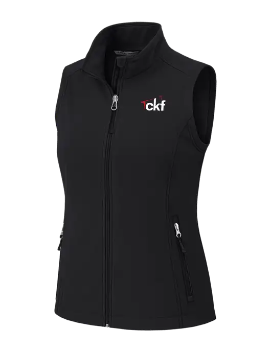 Black Womens Core Soft Shell Vest w/CKF Logo