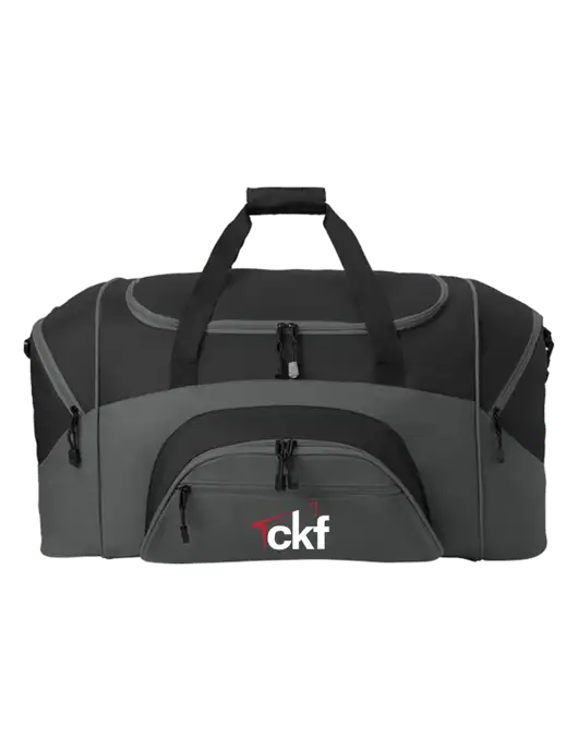 Standard Colorblock Black/Dark Grey Sport Duffel w/CKF Logo