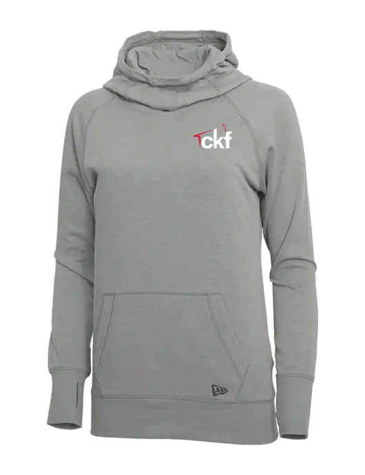 New Era Shadow Grey Heather Womens Tri-Blend Fleece Pullover Hoodie w/CKF Logo