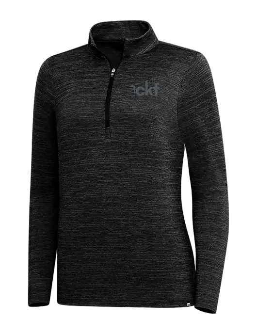 TravisMathew Black Womens Crestview 1/4 Zip w/CKF Logo