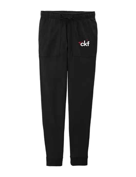 Womens Posicharge Tri-blend Wicking Black Triad Solid Fleece Jogger w/CKF Logo