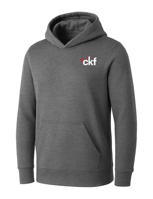 Womens Medium Grey Heather Core Fleece Pullover Hooded Sweatshirt w/CKF Logo