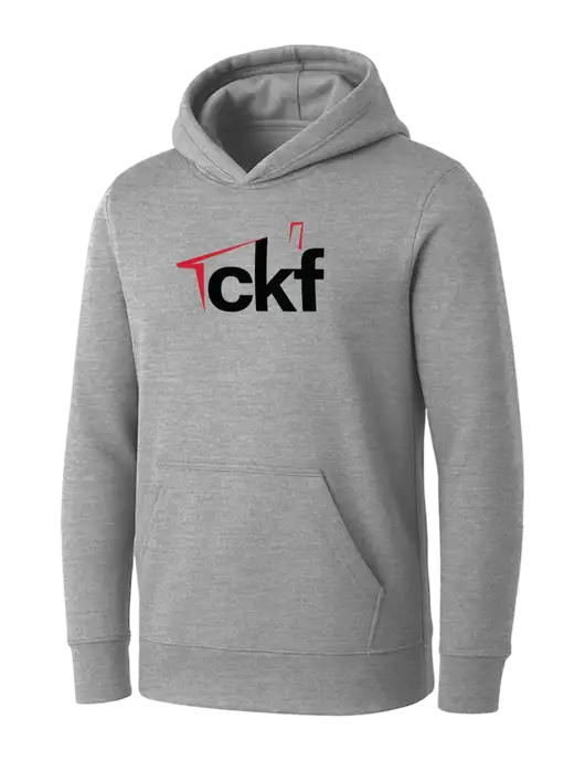 Womens Light Grey Heather Core Fleece Pullover Hooded Sweatshirt w/CKF Logo