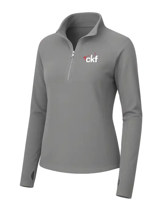Womens Medium Grey Microfleece 1/2 Zip Pullover w/CKF Logo