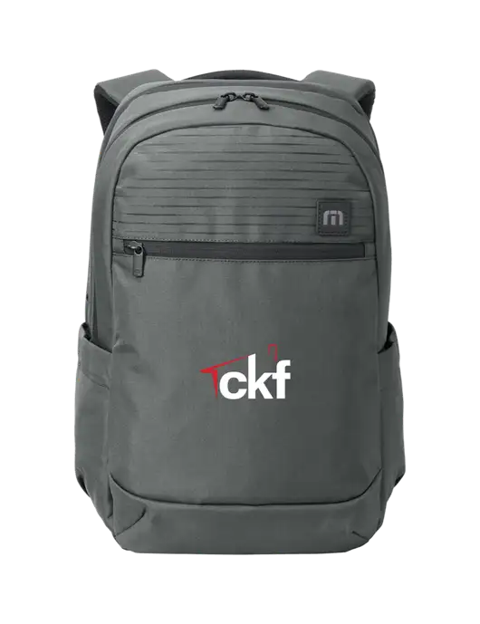 TravisMathew Dark Medium Grey Approach Backpack w/CKF Logo