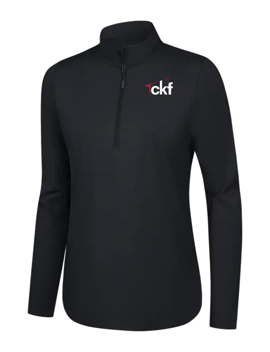  Womens Black C-FREE Double Knit 1/4-Zip w/CKF Logo