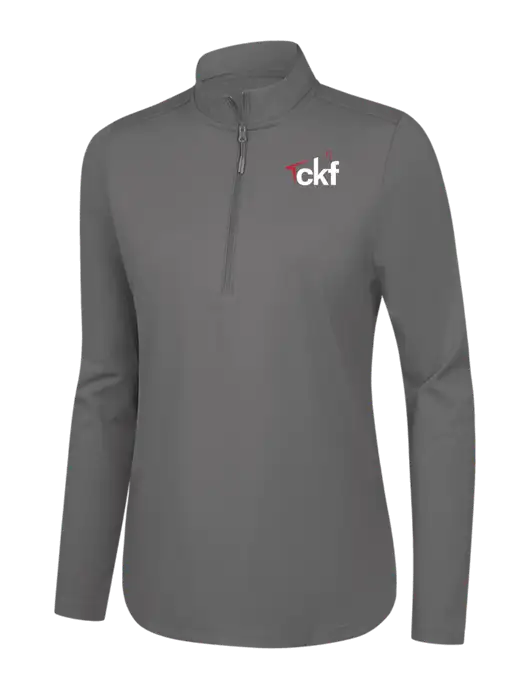  Womens Dark Medium Grey C-FREE Double Knit 1/4-Zip w/CKF Logo
