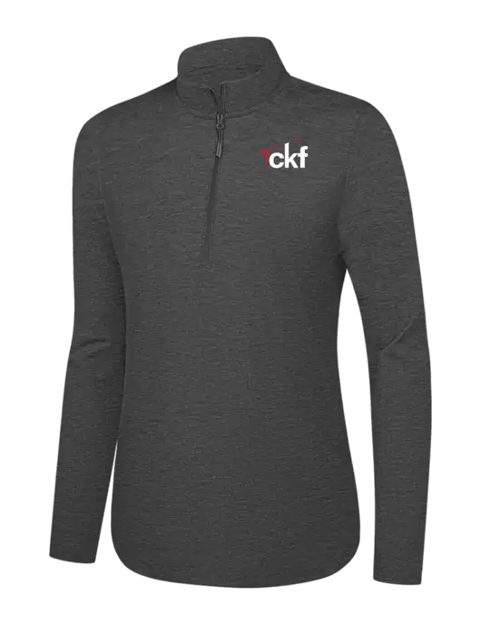  Womens Dark Grey Heather C-FREE Double Knit 1/4-Zip w/CKF Logo