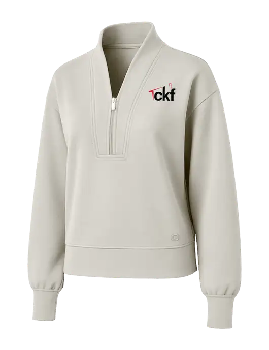 OGIO Womens Ivory Transcend 1/4-Zip w/CKF Logo