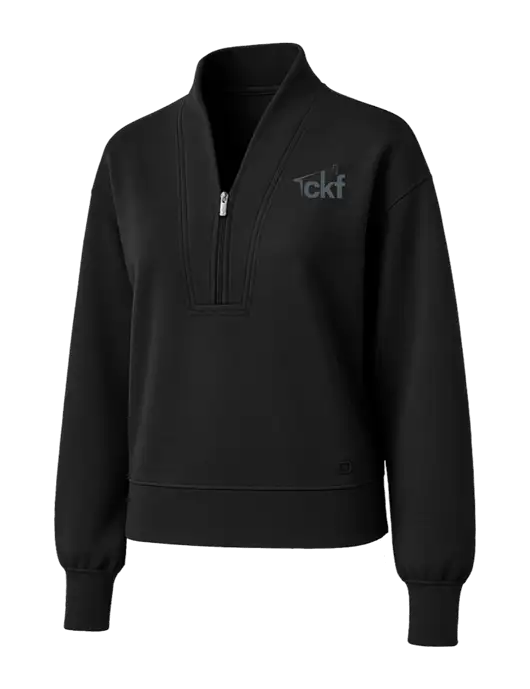 OGIO Womens Black Transcend 1/4-Zip w/CKF Logo
