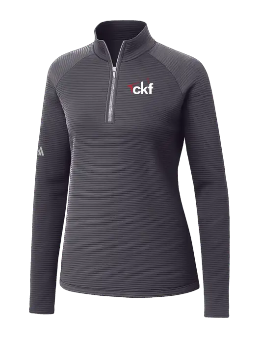 Adidas Womens Medium Grey Spacer Quarter-Zip Pullover  w/CKF Logo