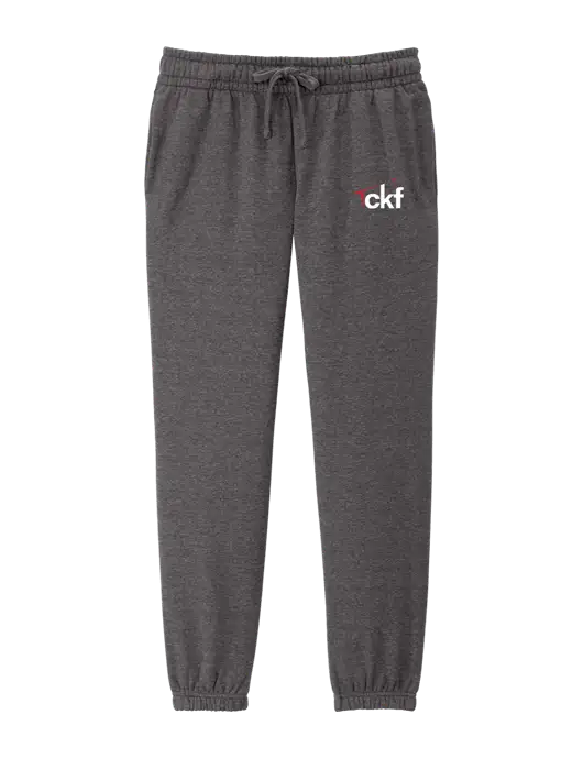 District Womens Heathered Charcoal Fleece Sweatpants w/CKF Logo