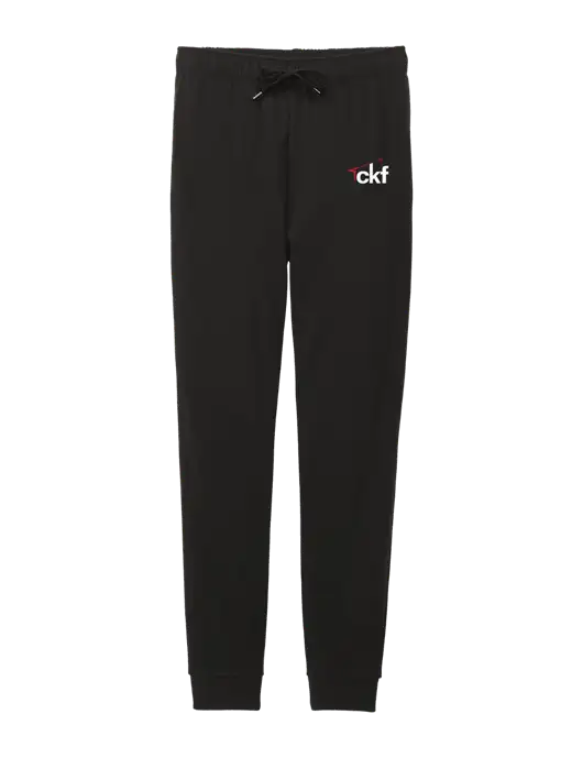 District Womens Black Mid-Rise Fleece Jogger w/CKF Logo