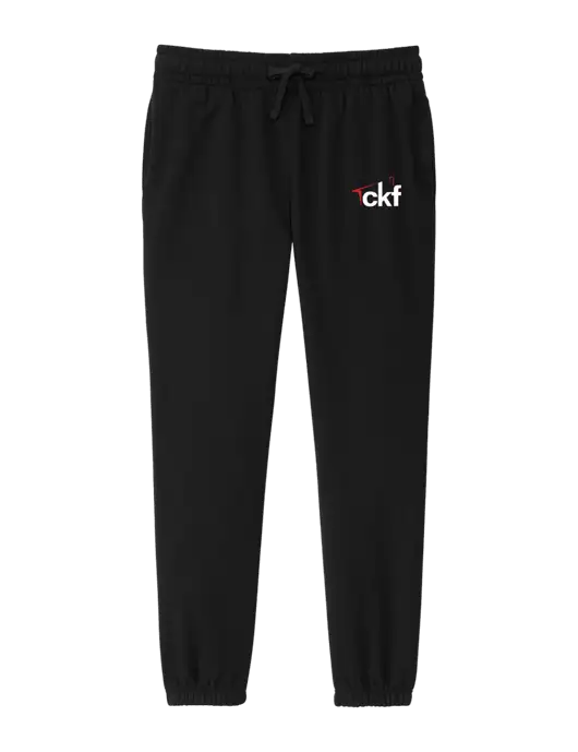 District Womens Black Fleece Sweatpants w/CKF Logo