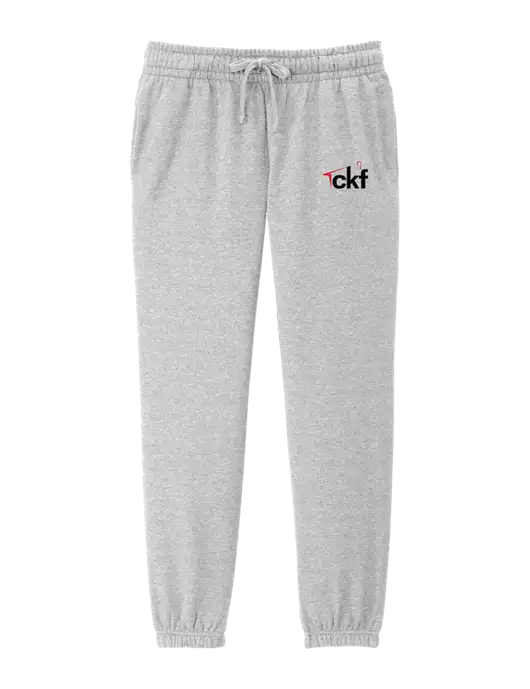 District Womens Light Heather Grey Fleece Sweatpants w/CKF Logo
