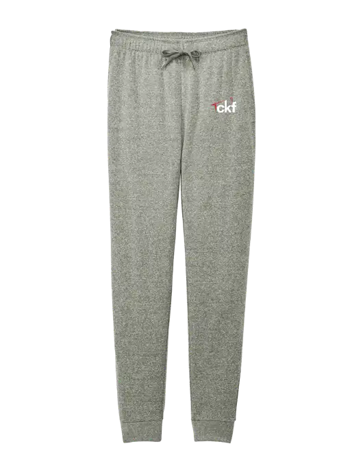 District Womens Dark Medium Grey Mid-Rise Fleece Jogger w/CKF Logo