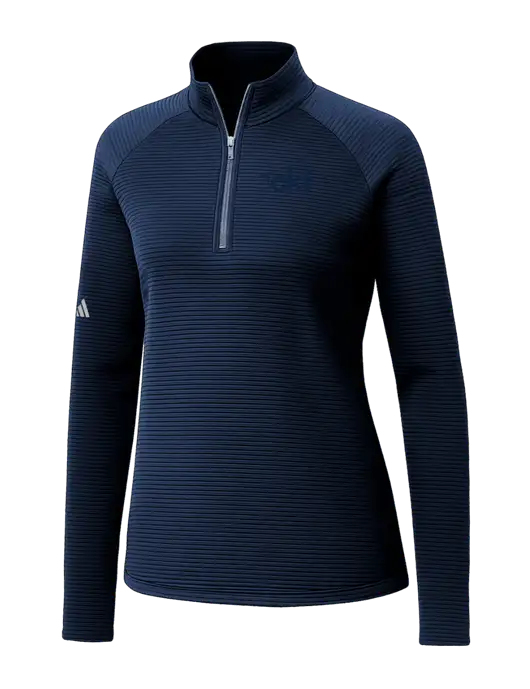 Adidas Womens Navy Spacer Quarter-Zip Pullover  w/CKF Logo