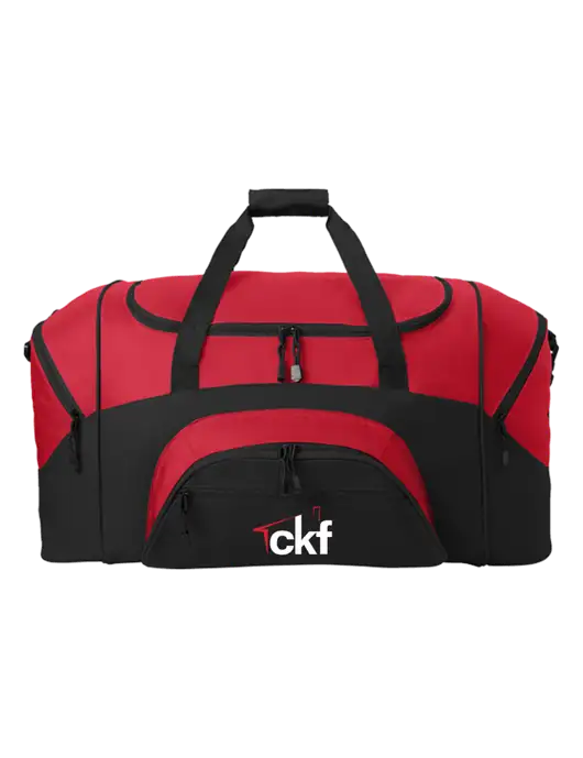 Standard Colorblock Red/Black Sport Duffel w/CKF Logo