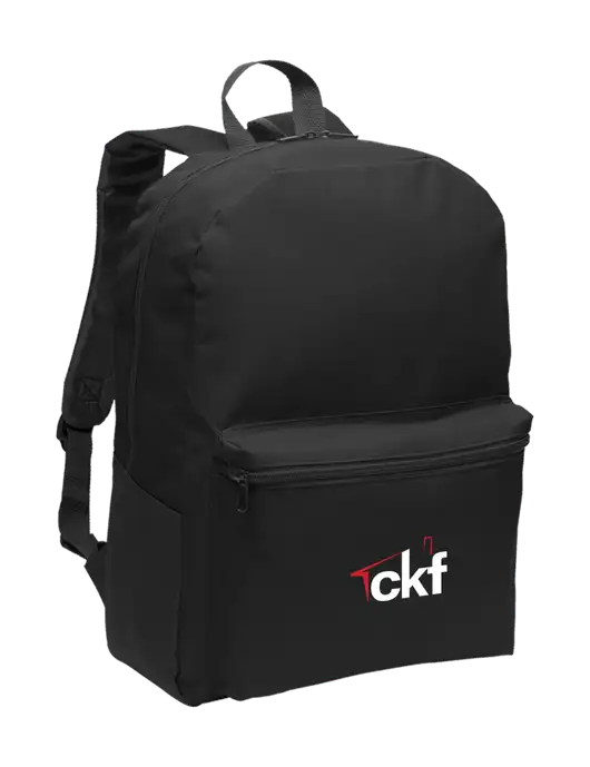 Casual Black Lightweight Laptop Backpack w/CKF Logo