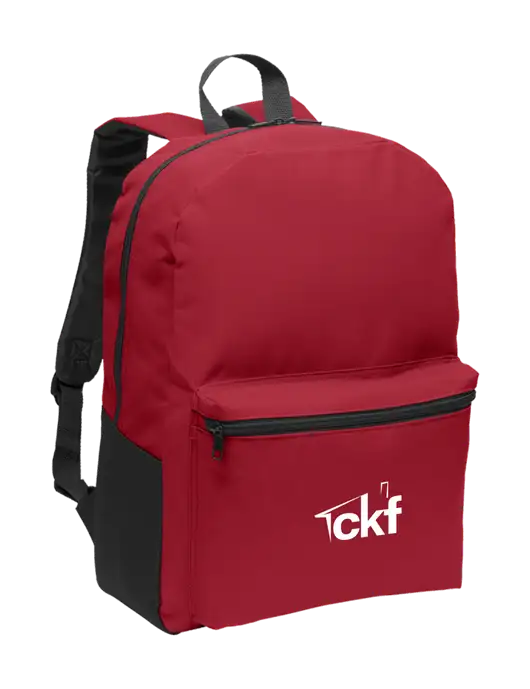 Casual Red Lightweight Laptop Backpack w/CKF Logo