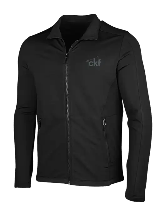 Deep Black Grid Fleece Jacket w/CKF Logo