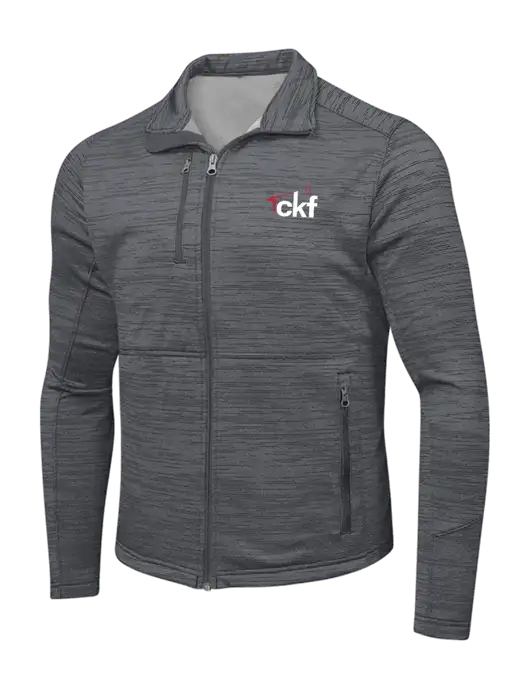 Medium Grey Digi Stripe Fleece Jacket w/CKF Logo