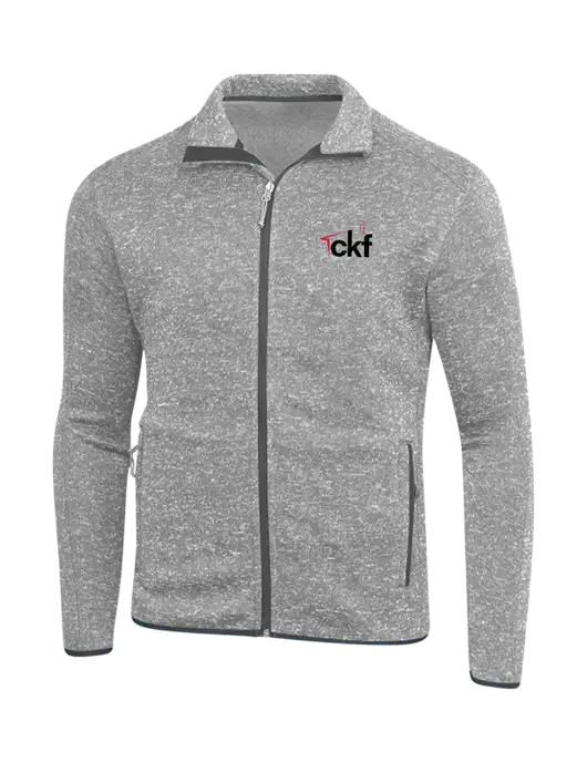 Grey Heather Sweater Fleece Jacket w/CKF Logo