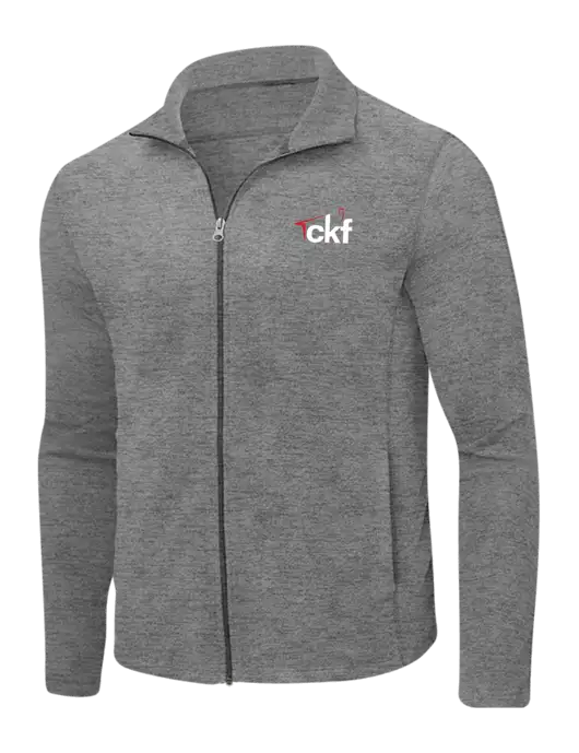 Medium Grey Heather Microfleece Full-Zip Jacket w/CKF Logo