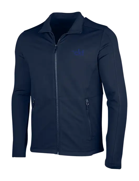 Navy Grid Fleece Jacket w/CKF Logo