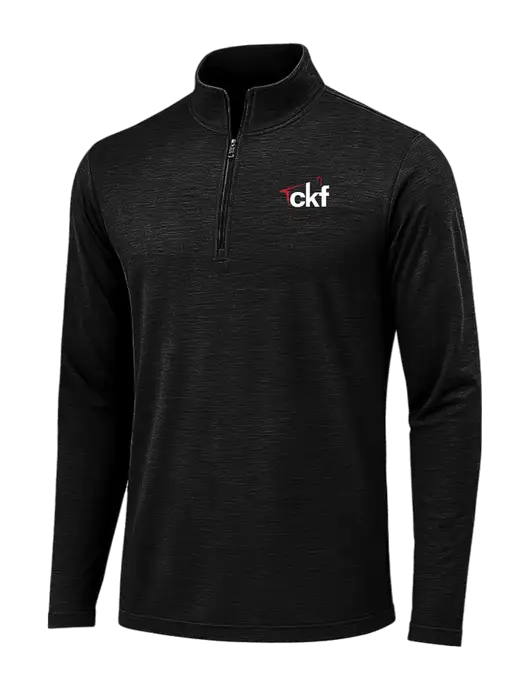 Black Triad Solid Posicharge Tri-Blend Wicking 1/4 Zip Pullover w/CKF Logo