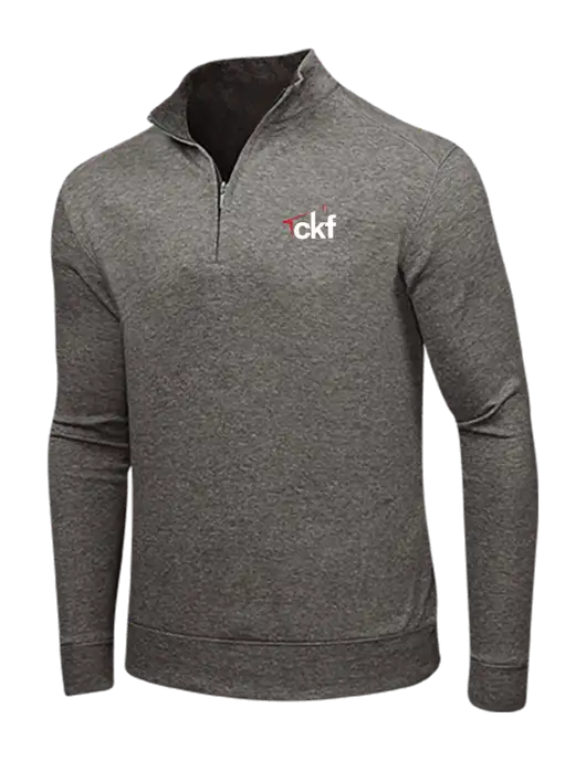 Charcoal Heather/Medium Heather Grey Interlock 1/4 Zip w/CKF Logo