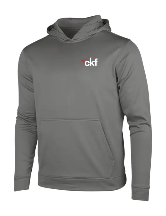 Dark Smoke Grey Sport-Wick Fleece Hooded Pullover w/CKF Logo