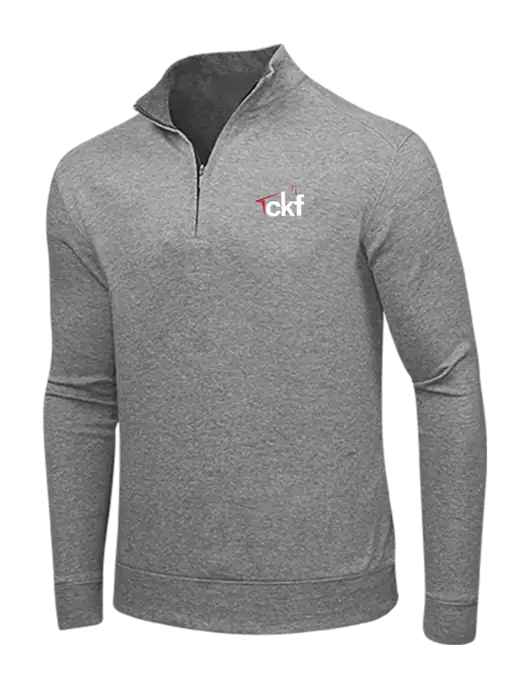 Medium Heather Grey/Charcoal Heather Interlock 1/4 Zip w/CKF Logo