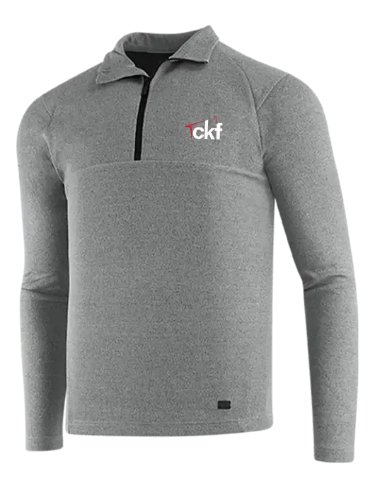 OGIO Petrol Grey Heather Transition 1/4 Zip Pullover w/CKF Logo