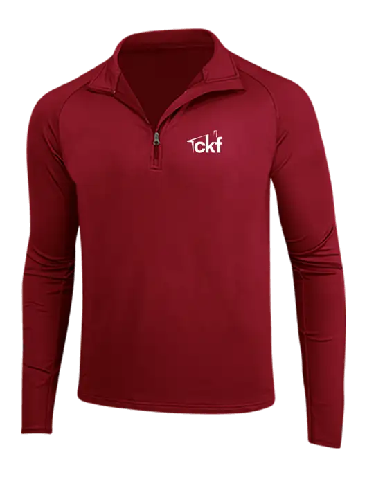 Red Sport Wick Stretch 1/4 Zip Pullover w/CKF Logo