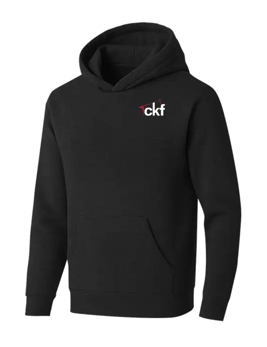 BELLA+CANVAS Black Heather Sponge Fleece Pullover Hoodie w/CKF Logo