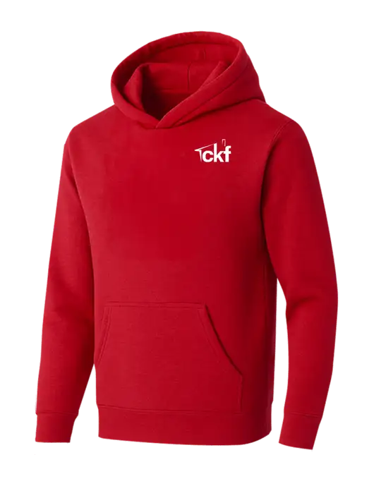 BELLA+CANVAS Red Sponge Fleece Pullover Hoodie w/CKF Logo