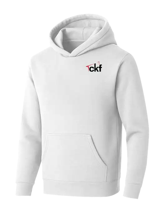BELLA+CANVAS Heathered White Sponge Fleece Pullover Hoodie w/CKF Logo